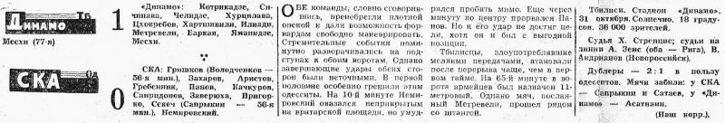 Динамо (Тбилиси) - СКА (Одесса) 1:0. Нажмите, чтобы посмотреть истинный размер рисунка