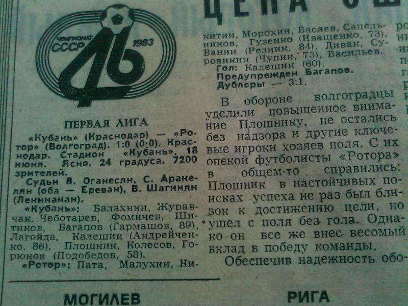 Кубань (Краснодар) - Ротор (Волгоград) 1:0. Нажмите, чтобы посмотреть истинный размер рисунка