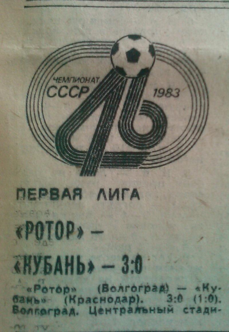 Ротор (Волгоград) - Кубань (Краснодар) 3:0. Нажмите, чтобы посмотреть истинный размер рисунка