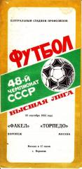 Факел (Воронеж) - Торпедо (Москва) 1:0
