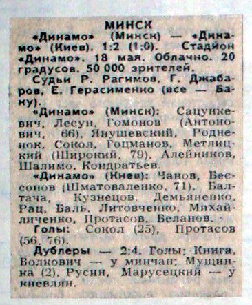 Динамо (Минск) - Динамо (Киев) 1:2