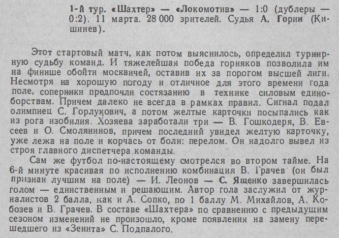 Шахтер (Донецк) - Локомотив (Москва) 1:0
