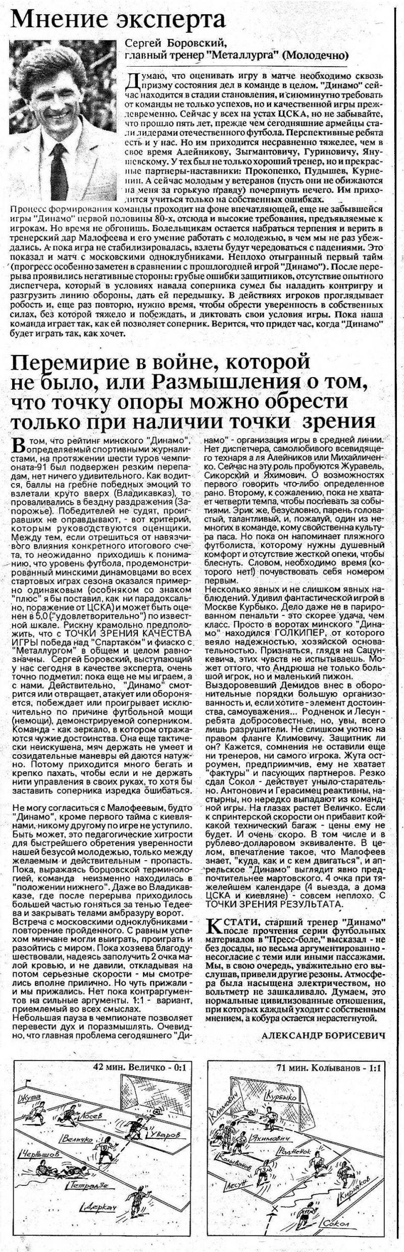 Динамо (Москва) - Динамо (Минск) 1:1. Нажмите, чтобы посмотреть истинный размер рисунка