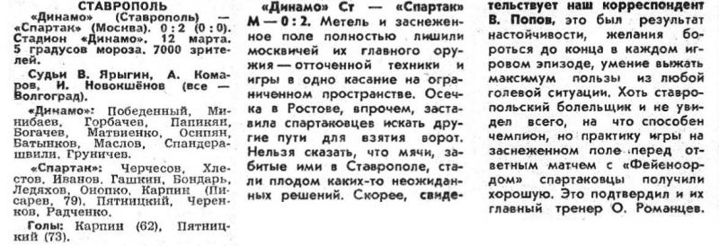Динамо (Ставрополь) - Спартак (Москва) 0:2. Нажмите, чтобы посмотреть истинный размер рисунка