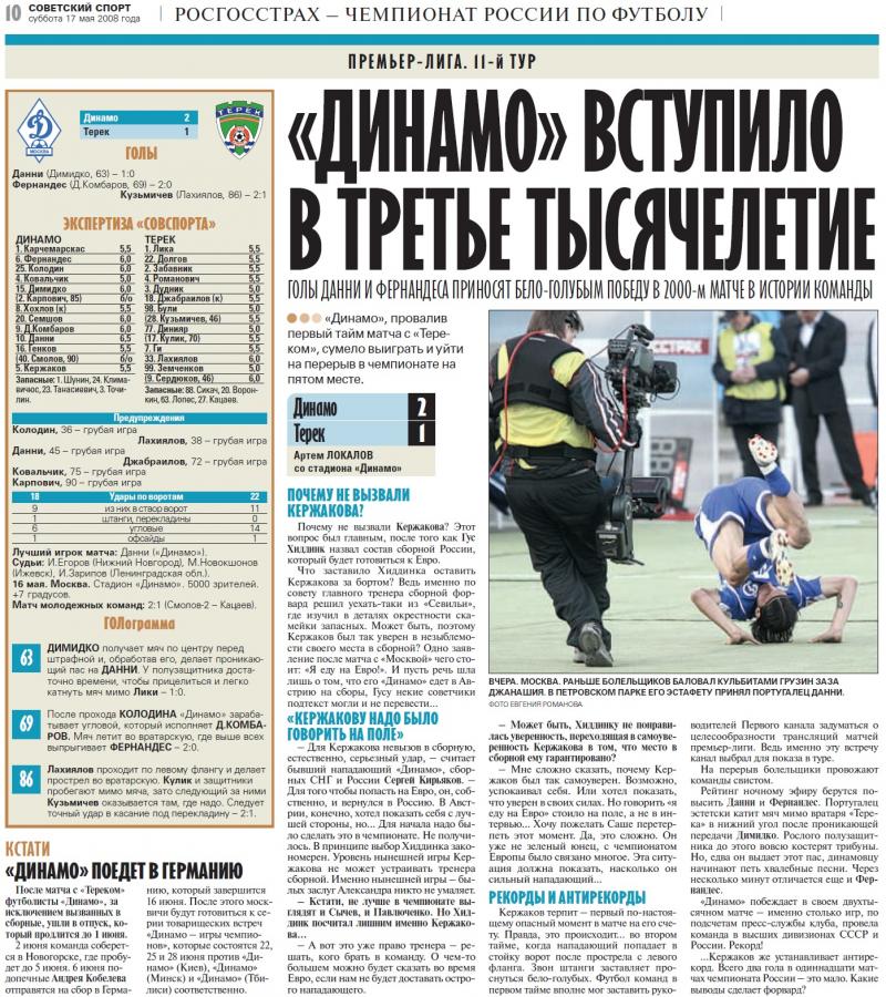Динамо (Москва) - Терек (Грозный) 2:1. Нажмите, чтобы посмотреть истинный размер рисунка