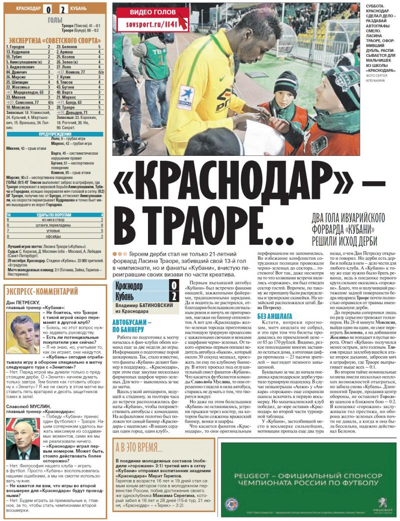 Краснодар (Краснодар) - Кубань (Краснодар) 0:2. Нажмите, чтобы посмотреть истинный размер рисунка