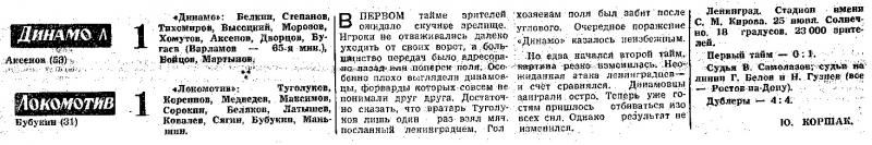 Динамо (Ленинград) - Локомотив (Москва) 1:1. Нажмите, чтобы посмотреть истинный размер рисунка