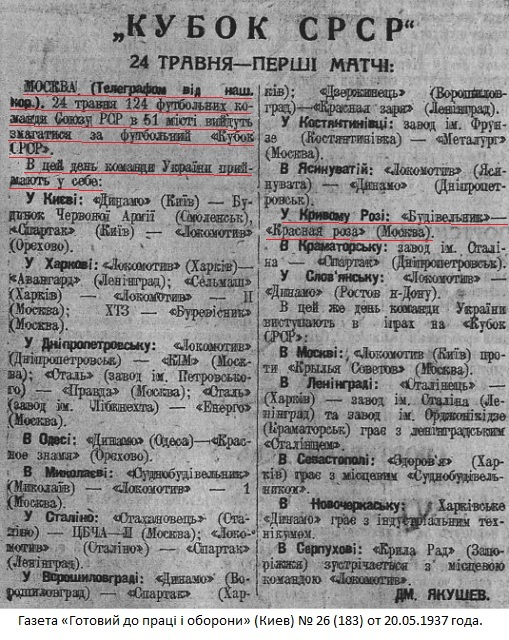 Строитель (Кривой Рог) - Красная Роза - шелкоткацкий комбинат им. Розы Люксембург (Москва) +:- неявка