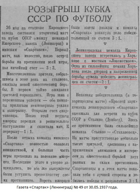 Локомотив (Харьков) - Авангард - Кировский завод (Ленинград) 2:1