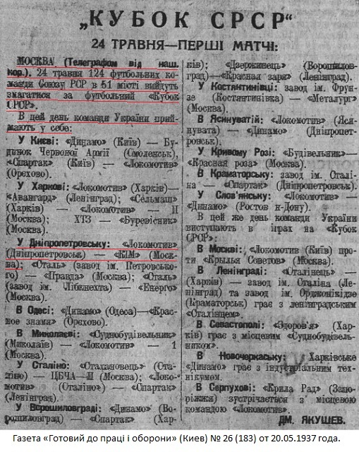 Локомотив (Днепропетровск) - КИМ (Москва) 7:2