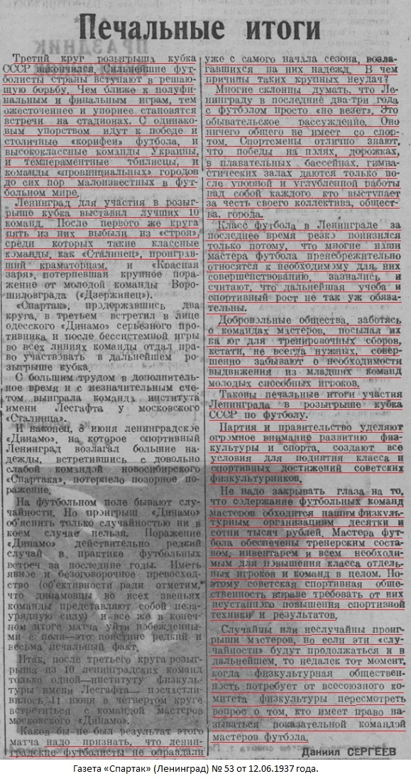 Сталинец (Ленинград) - Авангард - Старокраматорский машиностроительный завод им. С.Орджоникидзе (Краматорск) 1:2