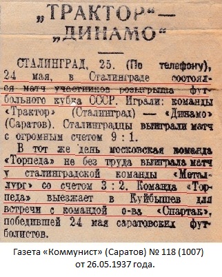 Металлург (Сталинград) - Торпедо (Москва) 2:3 д.в.