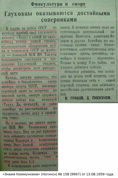 Труд (Глухово) - ЦСК МО (Москва) 1:1 д.в.