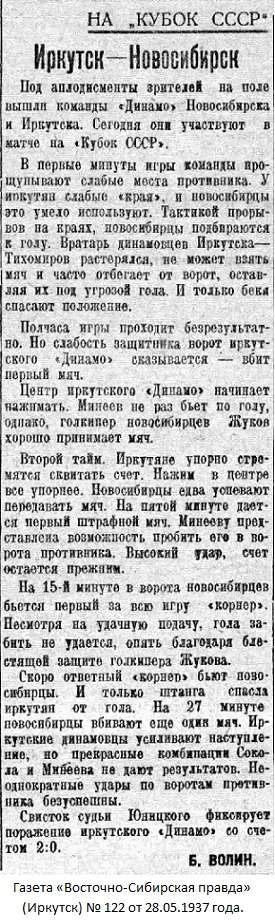 Динамо (Иркутск) - Динамо (Новосибирск) 0:2