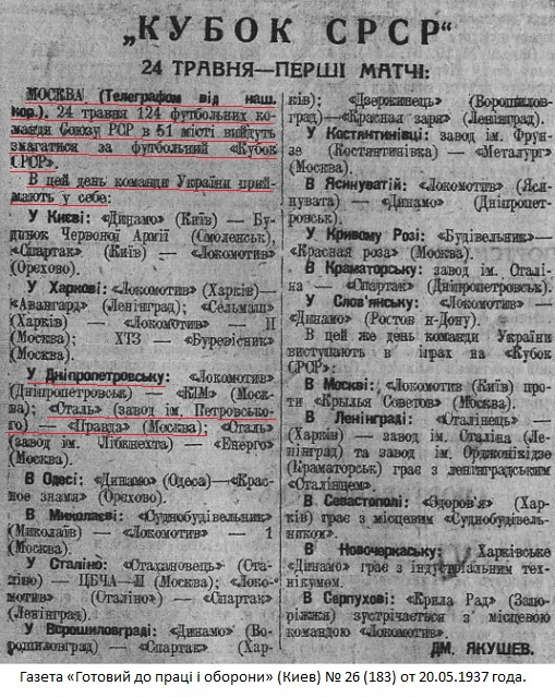 Сталь - завод им. Г.И. Петровского (Днепропетровск) - Правда - типография ЦК ВКП б им. И.В. Сталина (Москва) 0:1
