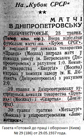 Спартак (Ленинград) - Правда - типография ЦК ВКП б им. И.В. Сталина (Москва) 5:0