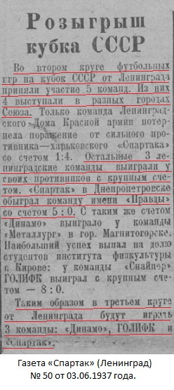 Спартак (Ленинград) - Правда - типография ЦК ВКП б им. И.В. Сталина (Москва) 5:0
