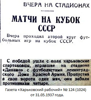 Спартак (Харьков) - ЛДКА им. С.М. Кирова (Ленинград) 4:1