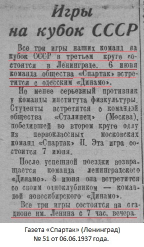 Спартак (Ленинград) - Динамо (Одесса) 0:3
