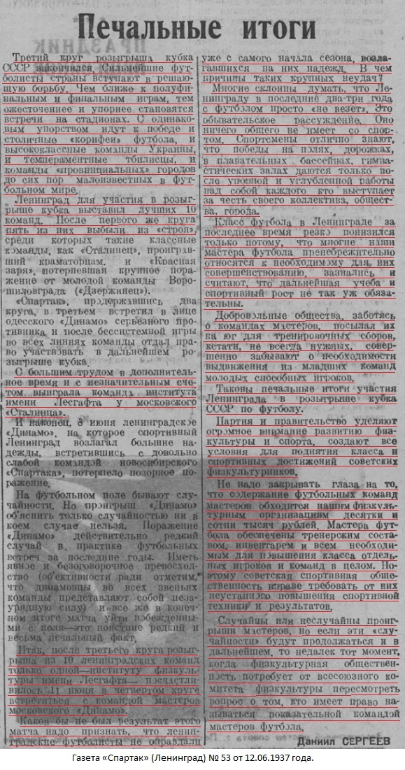 Институт Физкультуры - ГОЛИФК им. П.Ф. Лесгафта (Ленинград) - Сталинец (Москва) 2:1 д.в.