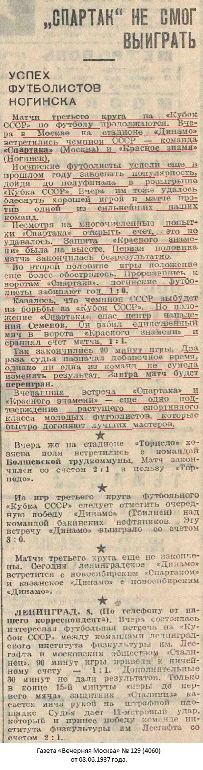 Спартак (Москва) - Красное Знамя (Глухово) 1:1 д.в.