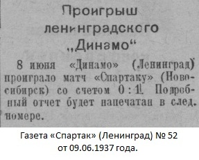 Динамо (Ленинград) - Спартак (Новосибирск) 0:1