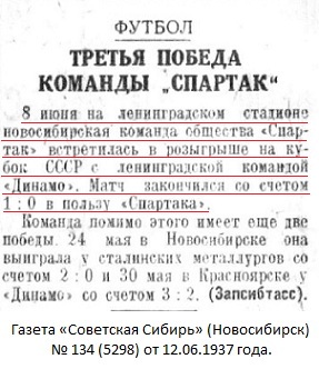 Динамо (Ленинград) - Спартак (Новосибирск) 0:1