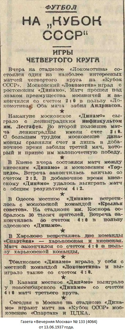 Спартак (Харьков) - Спартак (Киев) 4:0