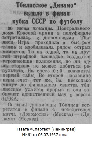 ЦДКА (Москва) - Динамо (Тбилиси) 0:1