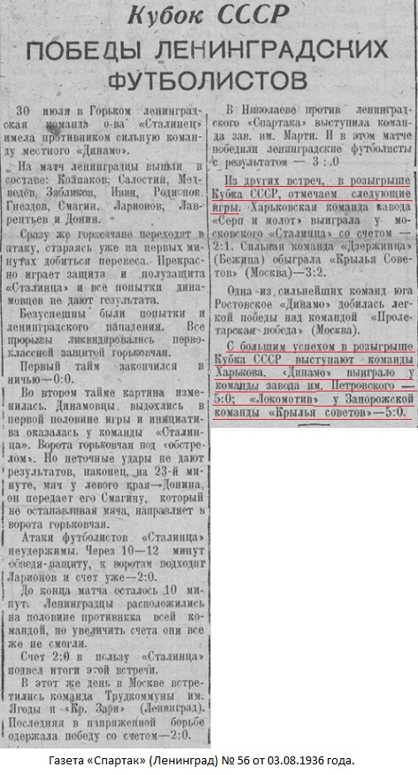 Крылья Советов - авиамоторостроительный завод № 29 им. П.И. Баранова (Запорожье) - Локомотив (Харьков) 0:5