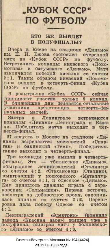 Электрик (Ленинград) - Динамо (Болшево) 4:0