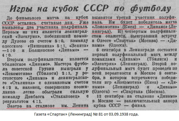 Динамо (Ленинград) - Локомотив (Киев) 4:2