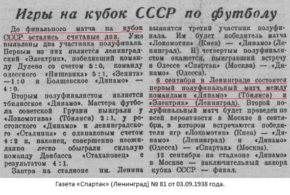 Электрик (Ленинград) - Динамо (Тбилиси) 2:1