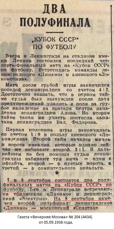 Динамо (Ленинград) - Спартак (Москва) 0:1