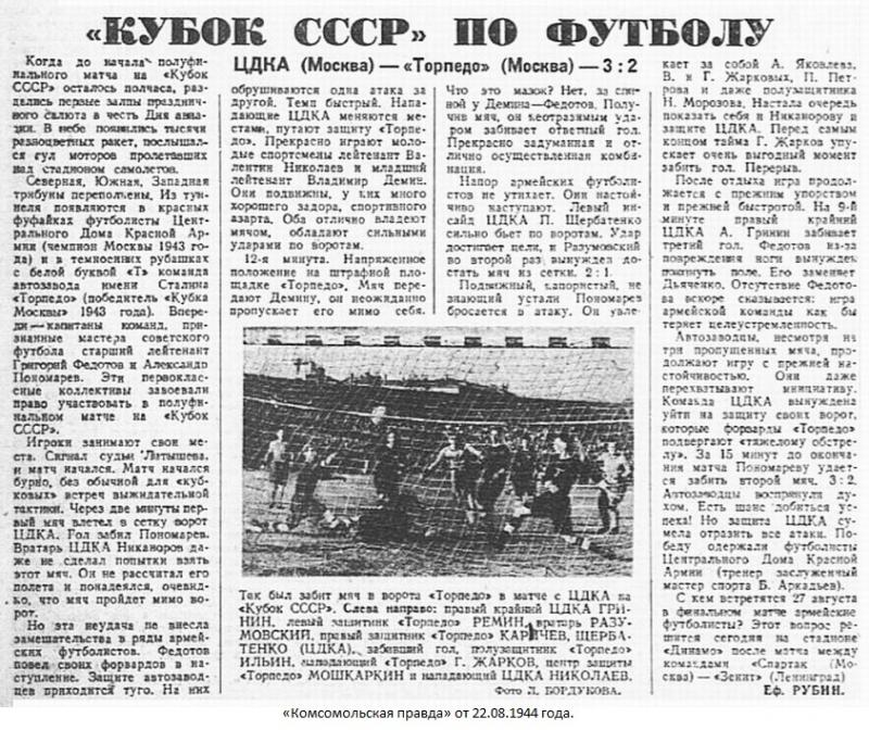 ЦДКА (Москва) - Торпедо (Москва) 3:2. Нажмите, чтобы посмотреть истинный размер рисунка