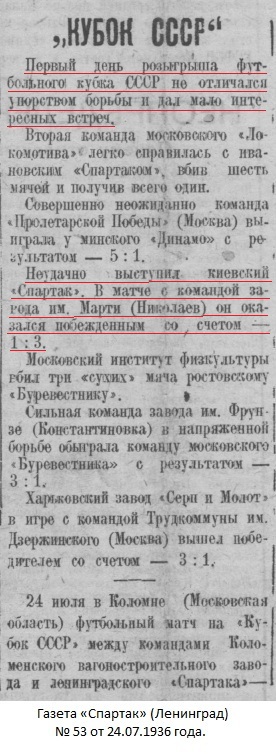 Завод им. А.Марти (Николаев) - Спартак (Киев) 3:0