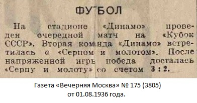 Серп и Молот (Москва) - Динамо-2 (Москва) 3:2