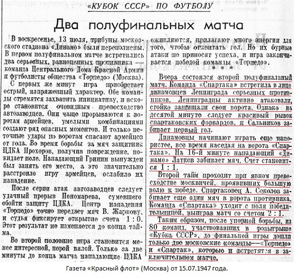 Спартак (Москва) - Динамо (Ленинград) 2:1