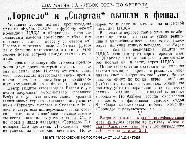 Спартак (Москва) - Динамо (Ленинград) 2:1