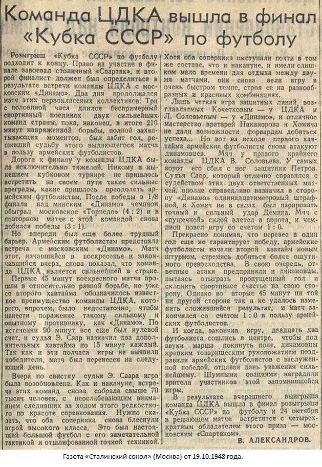 ЦДКА (Москва) - Динамо (Москва) 1:0