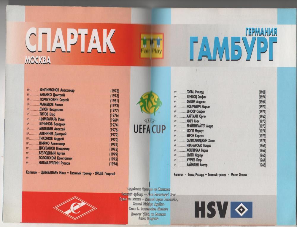 Спартак (Россия) - Гамбург (Германия) 2:2