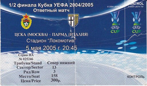 ЦСКА (Россия) - Парма (Италия) 3:0